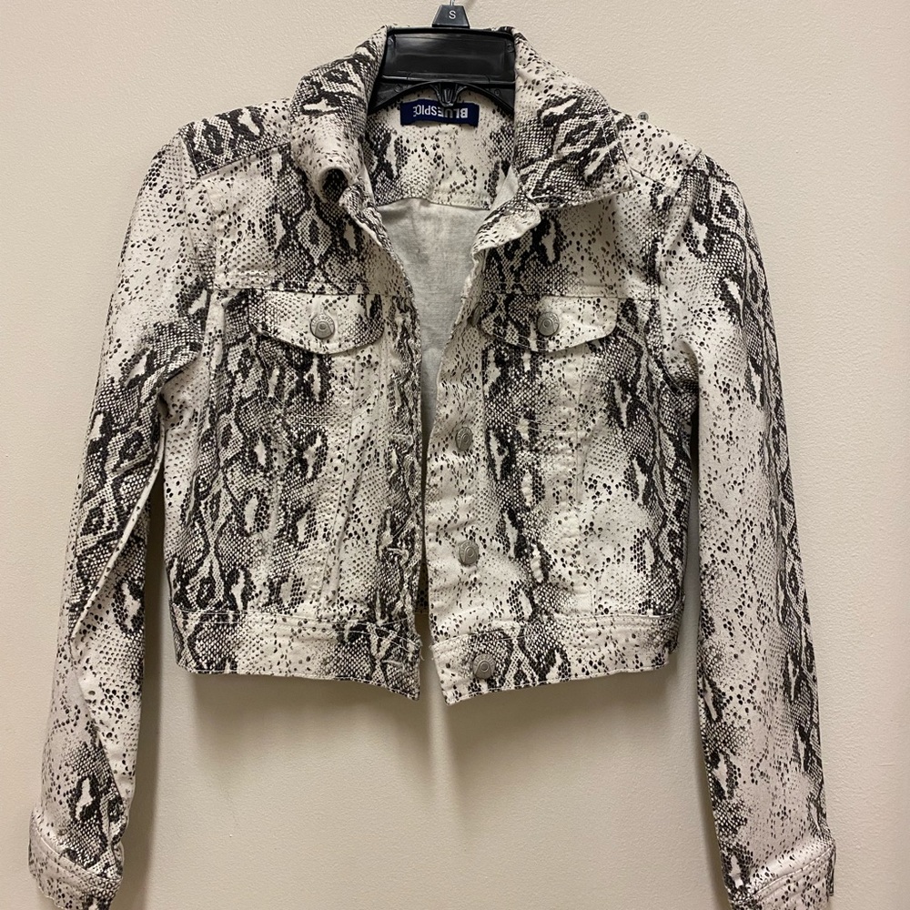 Snakeskin Print Jacket, Patterned Jean Jacket